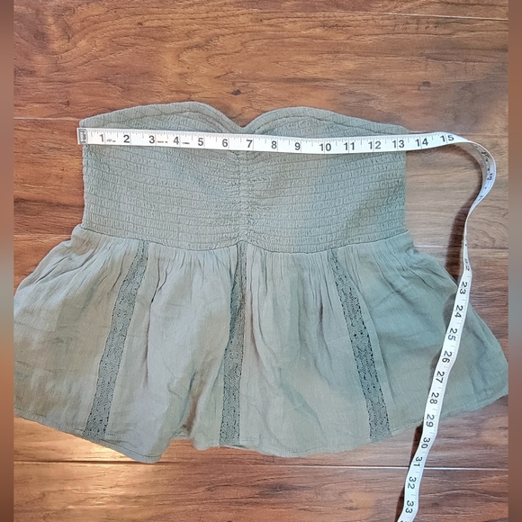 American Eagle Strapless Green Cropped Lace Boho Top NWT Never Worn Size Medium - Picture 11 of 11